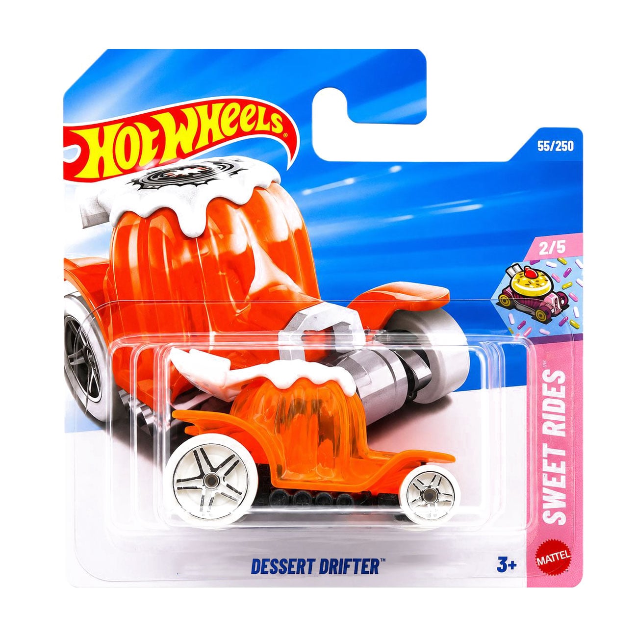 Базовий автомобіль Hot Wheels Dessert Drifter, помаранчево-білий, від 3 років, 11*3.5*11 см (5785)