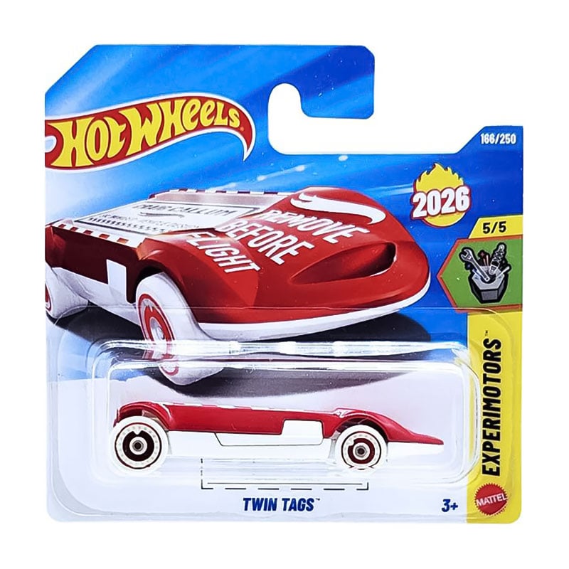 Базовий автомобіль Hot Wheels Twin Tags, червоно-білий, від 3 років, 11*3.5*11 см (5785)